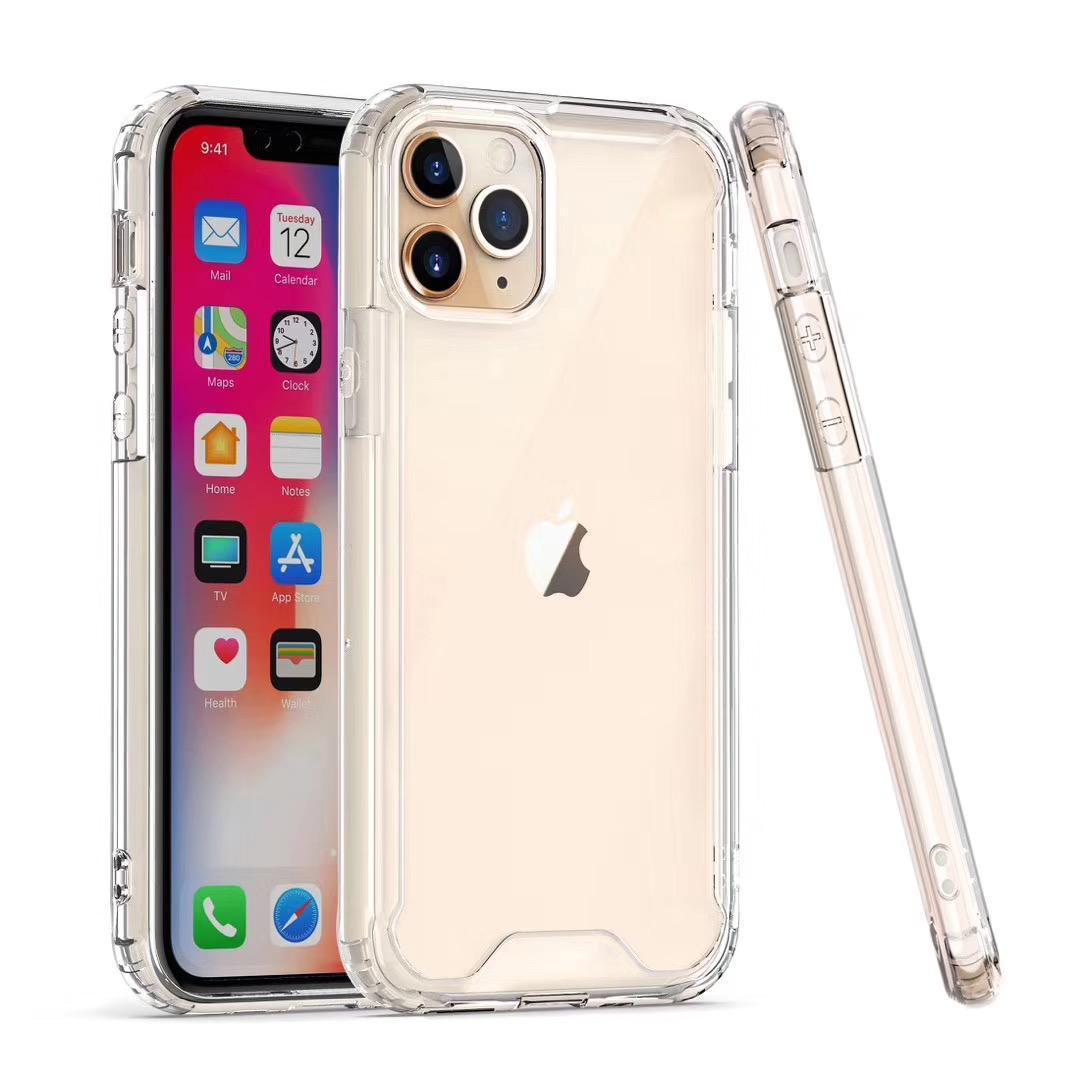 Hard Transparent Clear Strong TPU iPhone Case + Tough Polycarbonate Crystal HD Clear